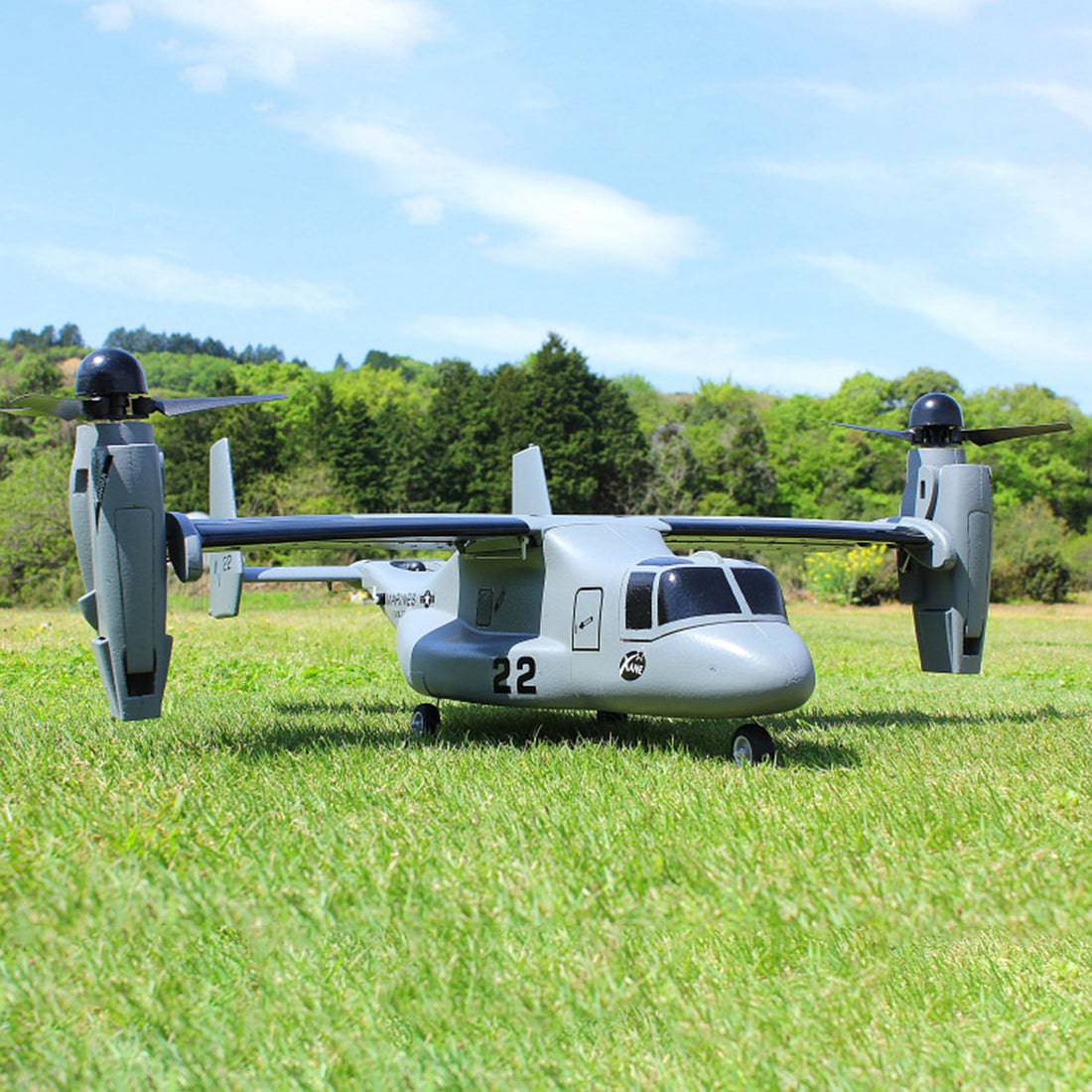 Vittal Rc V-22 RC Aircraft VTOL Tilt-Rotor Flight 826mm RTF- Grey - Stirlingkit