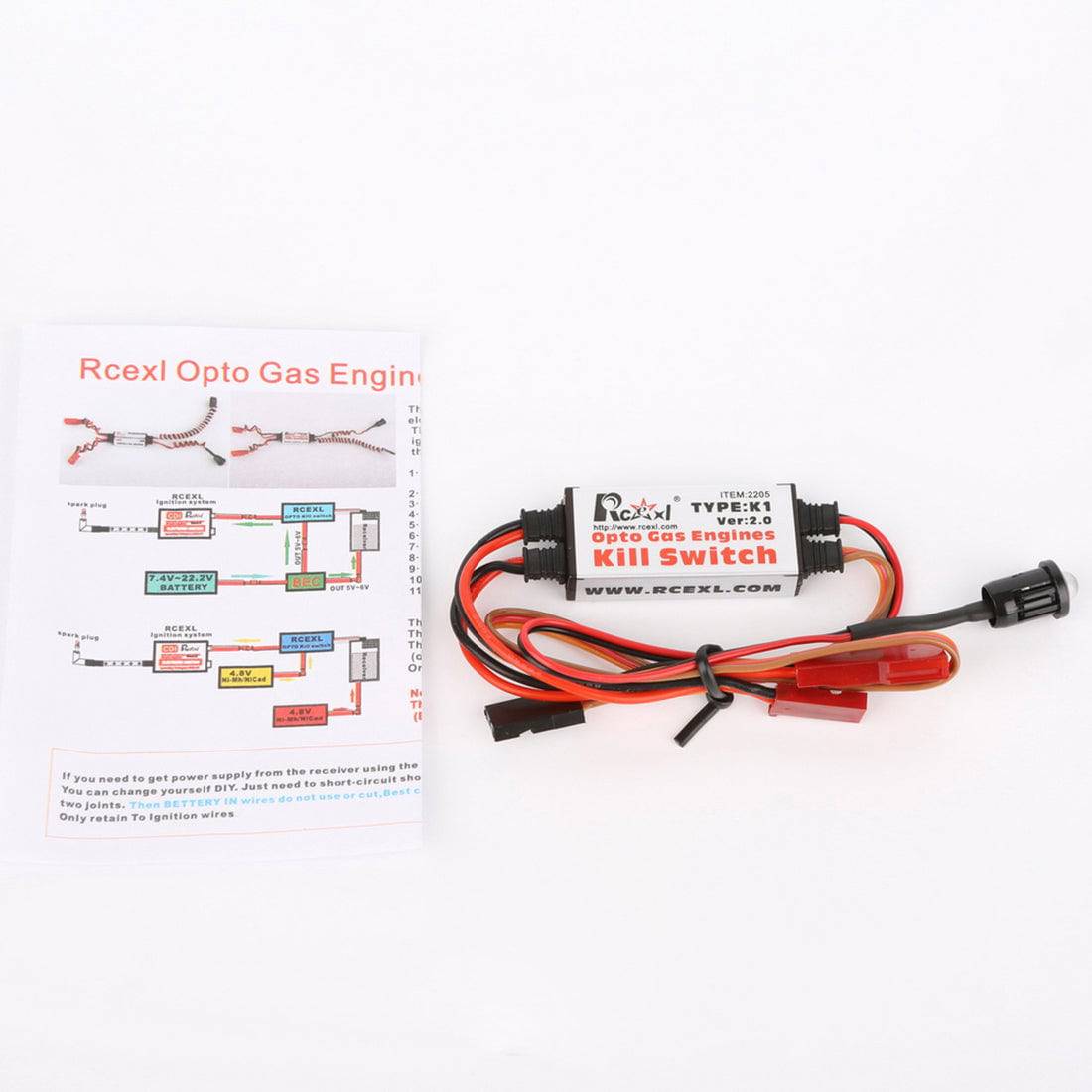 V2.0 RCEXL Remote Kill Switch for RC Gasoline Airplane Engine - Stirlingkit