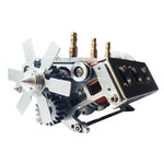 V6 Electromagnetic Motor Engine Model with Hexagon Fan for 1/10 Model Car Teaching Demonstration - stirlingkit