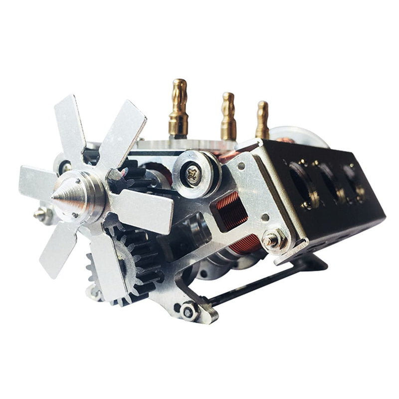 V6 Electromagnetic Motor Engine Model with Hexagon Fan for 1/10 Model Car Teaching Demonstration - stirlingkit