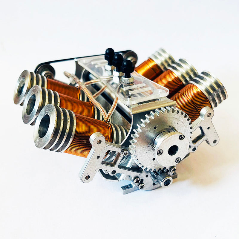 V6 Solenoid Engine Brushless Electromagnetic Motor Model Engine - stirlingkit