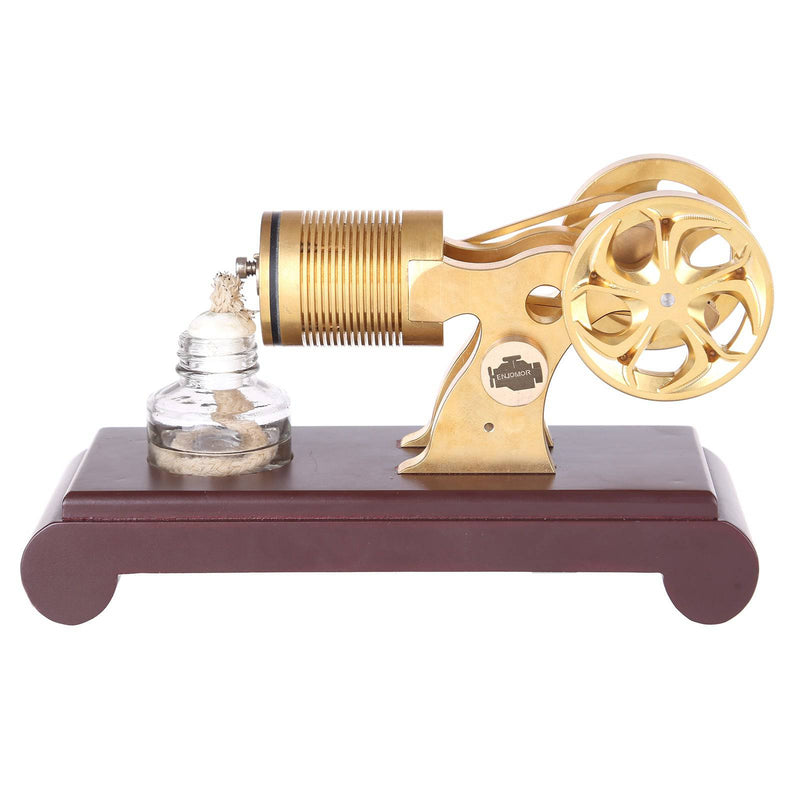 Enjomor Vacuum Single Cylinder Flame Licker Stirling Engine Brass Model - stirlingkit