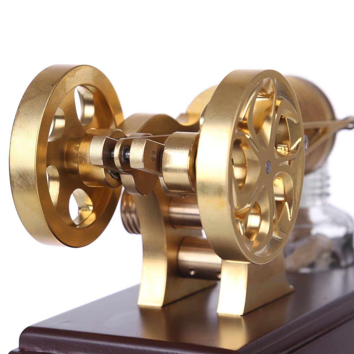 Enjomor Vacuum Single Cylinder Flame Licker Stirling Engine Brass Model - stirlingkit