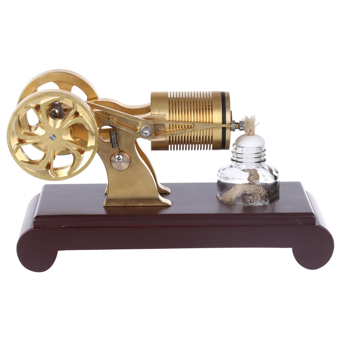 Enjomor Vacuum Single Cylinder Flame Licker Stirling Engine Brass Model - stirlingkit