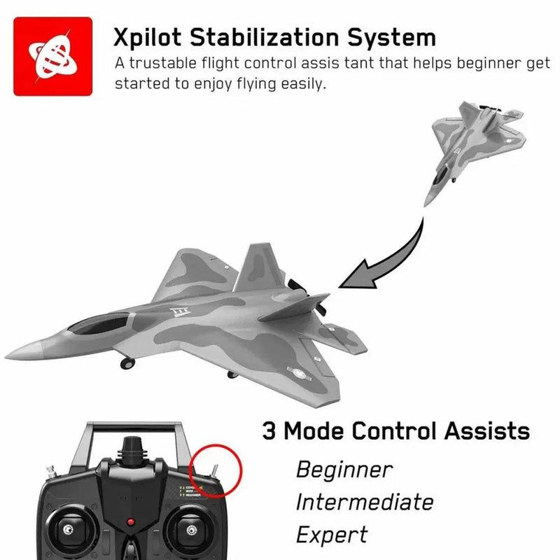 VOLANTEXRC F22 Raptor 260mm Wingspan 2.4G 4CH Airplane with Xpilot Gyro- RTF - stirlingkit