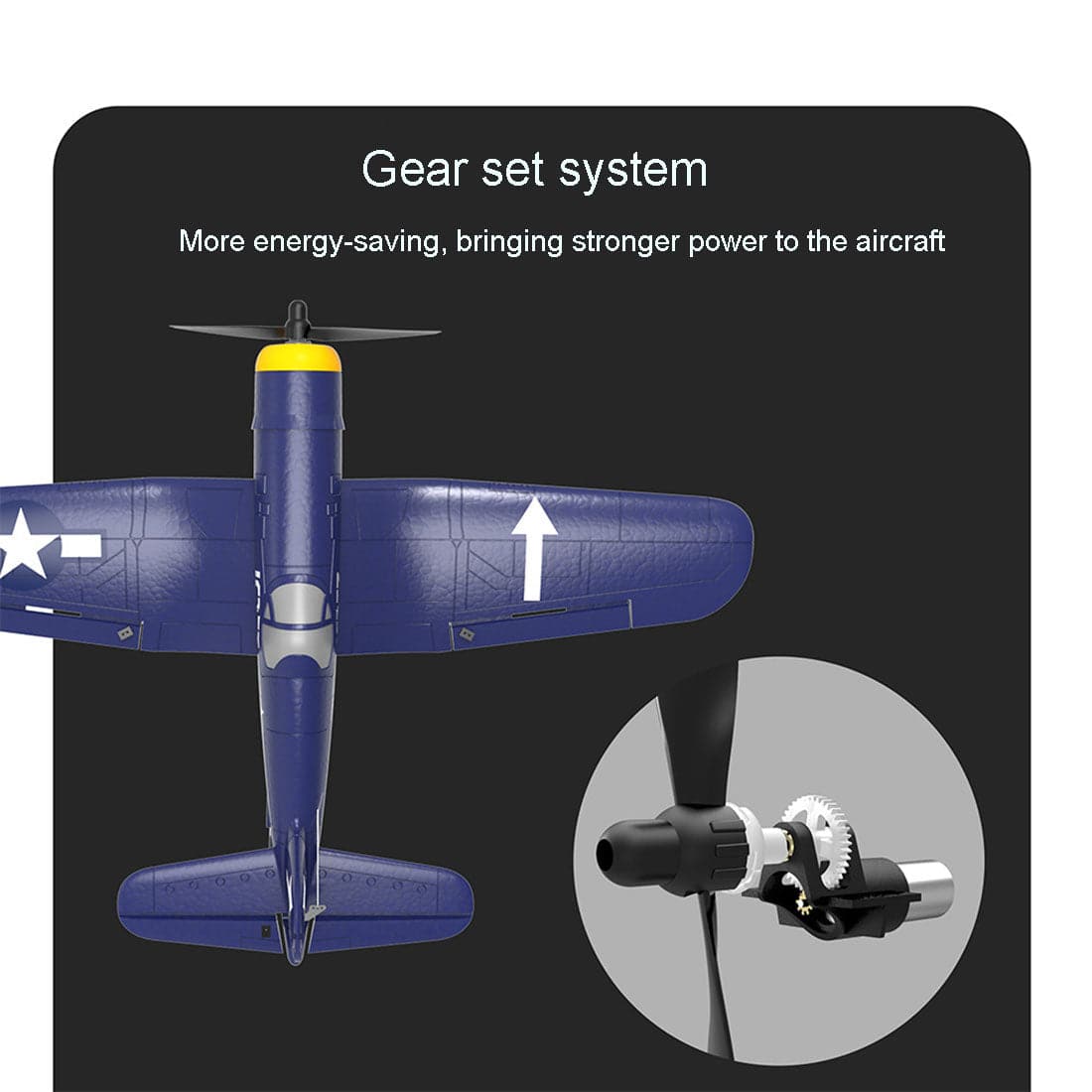 VOLANTEXRC F4U Corsair Airplane 400mm Wingspan Airplane with Xpilot Gyro  - RTF - stirlingkit