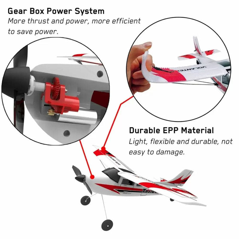 VOLANTEXRC Mini Trainstar Wingspan Glider 2.4G 3CH RC Airplane with Xpilot Gyro - RTF - stirlingkit