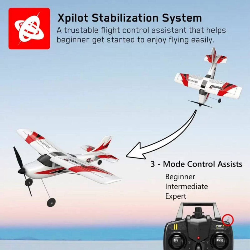 VOLANTEXRC Mini Trainstar Wingspan Glider 2.4G 3CH RC Airplane with Xpilot Gyro - RTF - stirlingkit