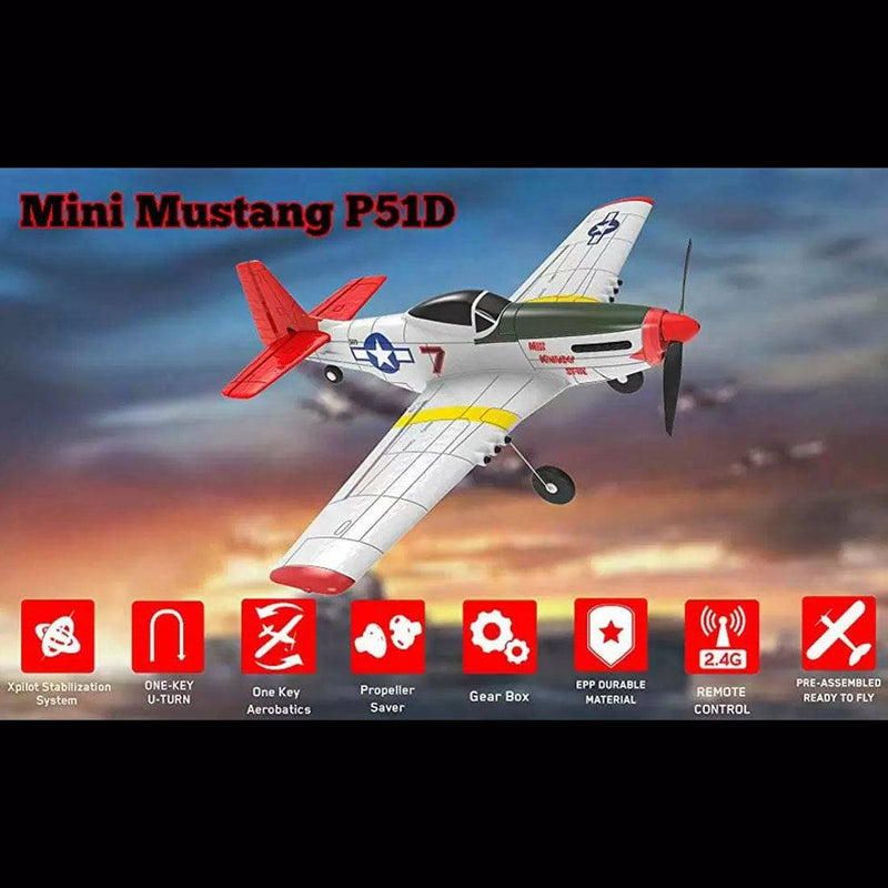 VOLANTEXRC P51D 2.4G 4CH Wingspan Airplane RC Airplane with Xpilot Gyro  - RTF - stirlingkit