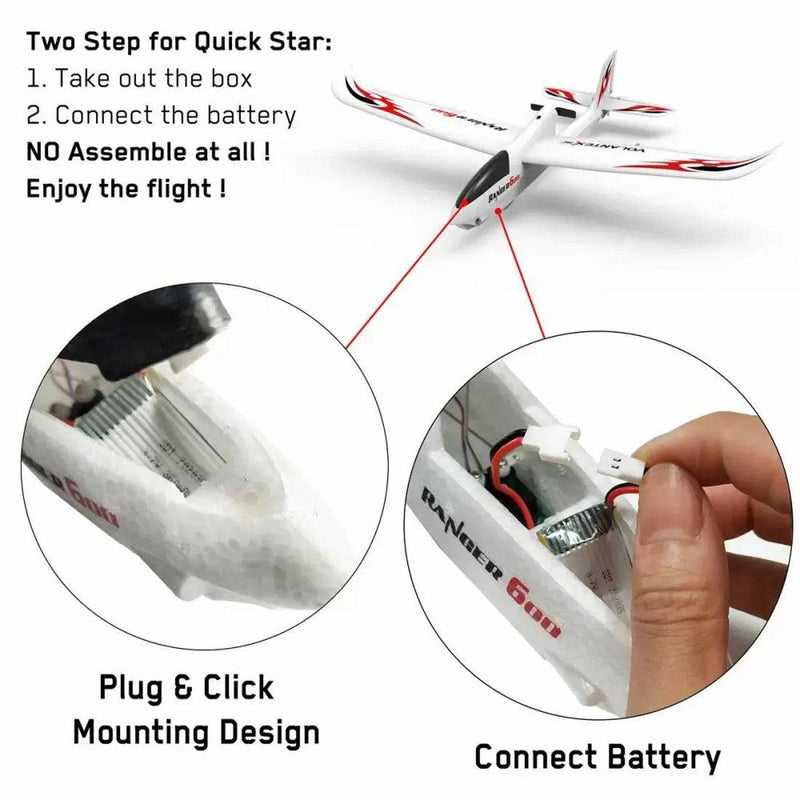 VOLANTEXRC Ranger600 Wingspan Glider 2.4G 3CH RC Airplane with Xpilot Gyro - RTF - stirlingkit