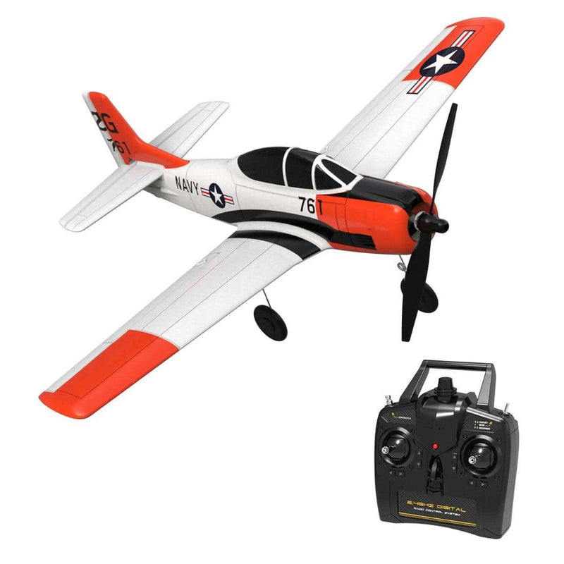 VOLANTEXRC 2.4G RC 4CH T-28 Trojan 400mm Wingspan Airplane with Xpilot Gyro- RTF - stirlingkit