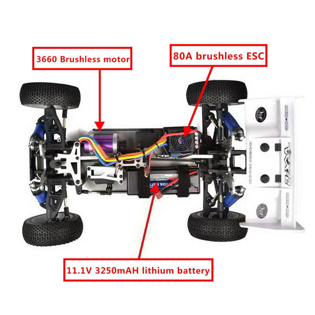VRX-2 RH812 1/8 Scale 4WD 2.4GHz Brushless RTR Off-road Buggy RC Car - stirlingkit
