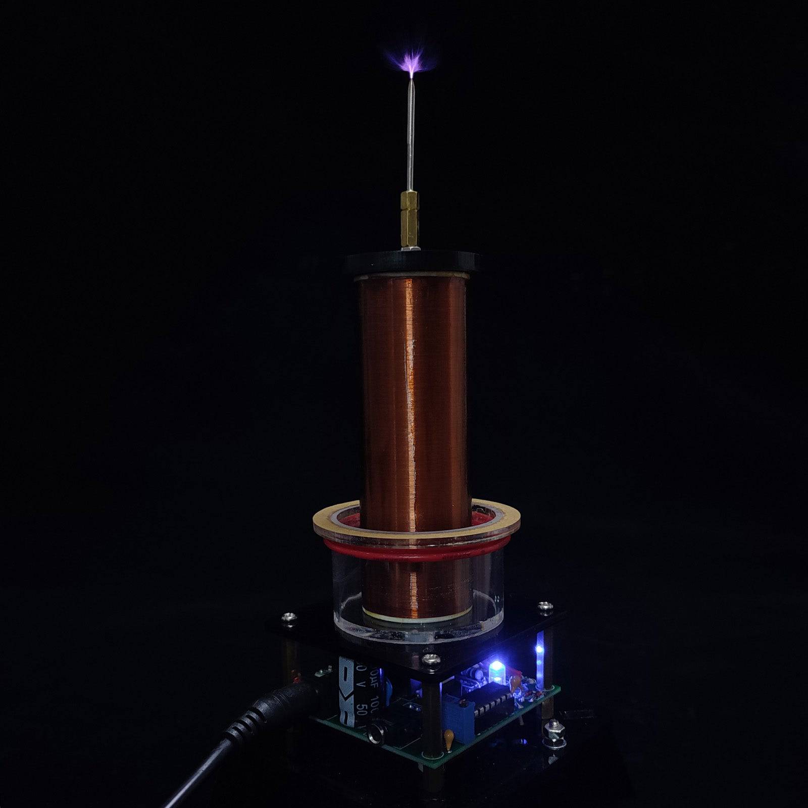 Wireless Power Transmission Table Musical Tesla Coil Plasma Motor Speaker - US Plug - stirlingkit