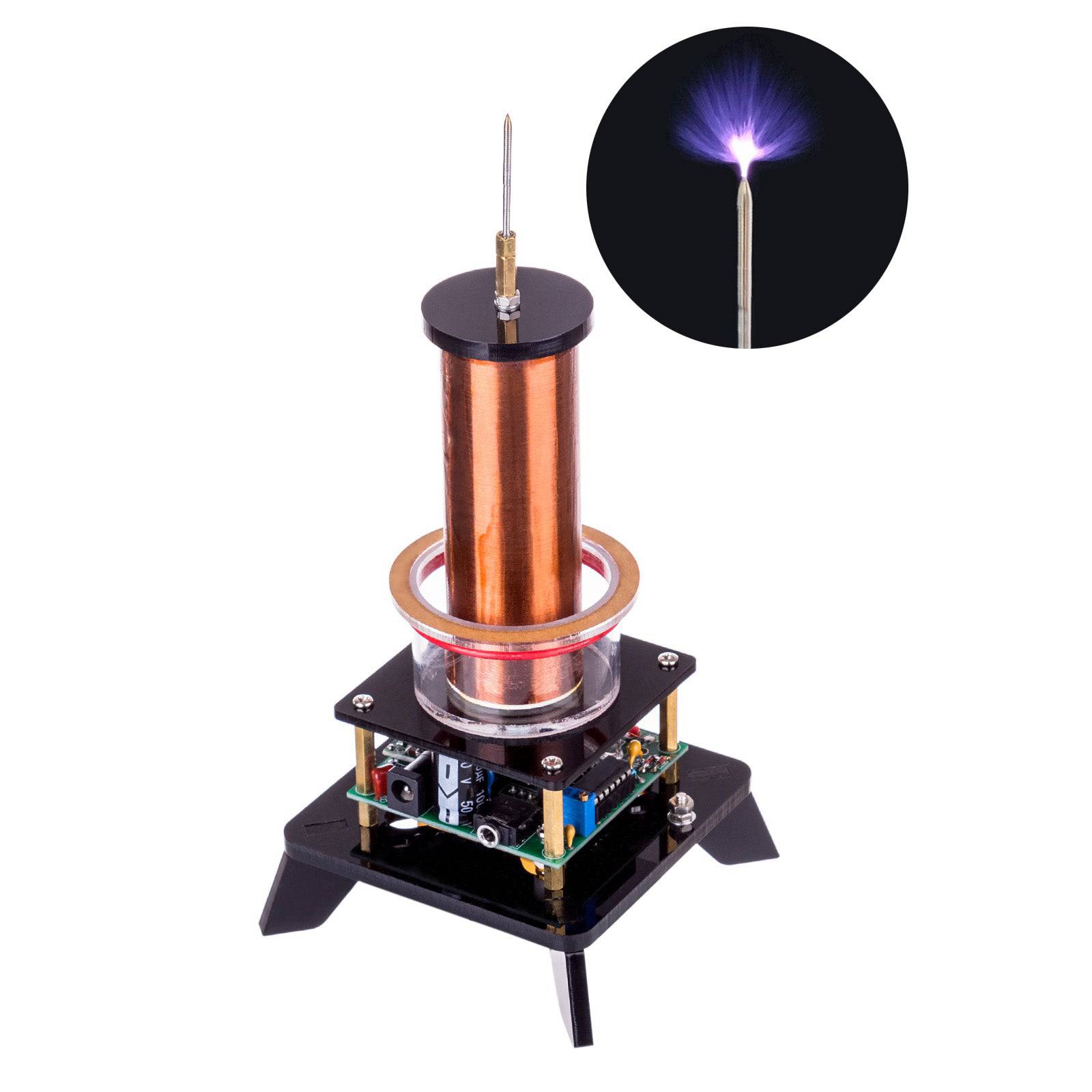 Wireless Power Transmission Table Musical Tesla Coil Plasma Motor Speaker - US Plug - stirlingkit