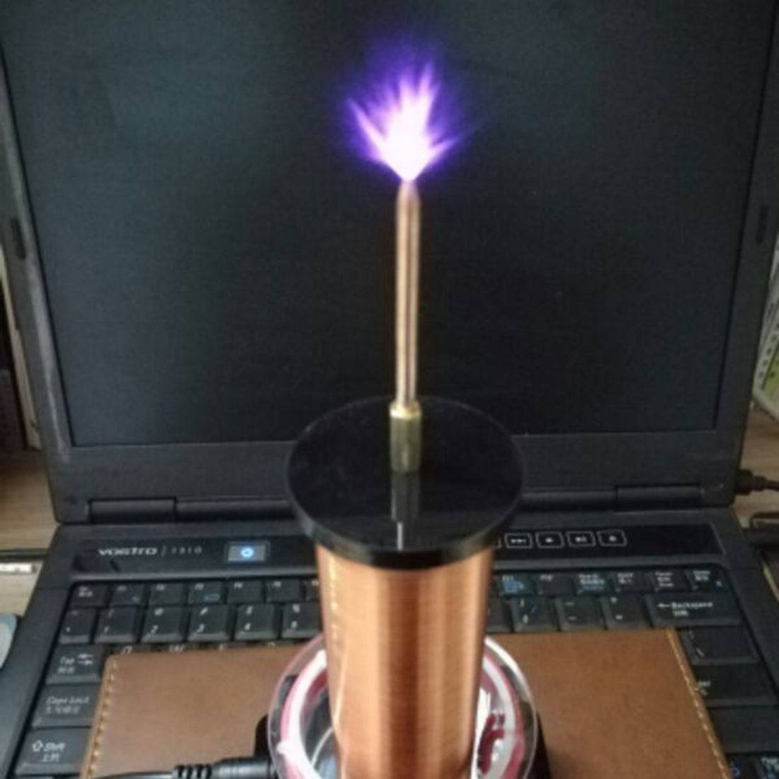 Wireless Power Transmission Table Musical Tesla Coil Plasma Motor Speaker - US Plug - stirlingkit