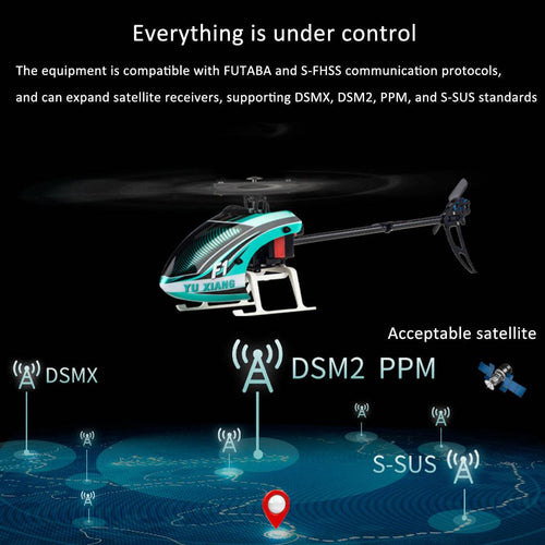 YU XIANG F1 RC Airplane RTF 2.4G 6CH Electric Rotor Helicopter with 6G Self-stabilized Flight Mode & 3D Stunt - stirlingkit