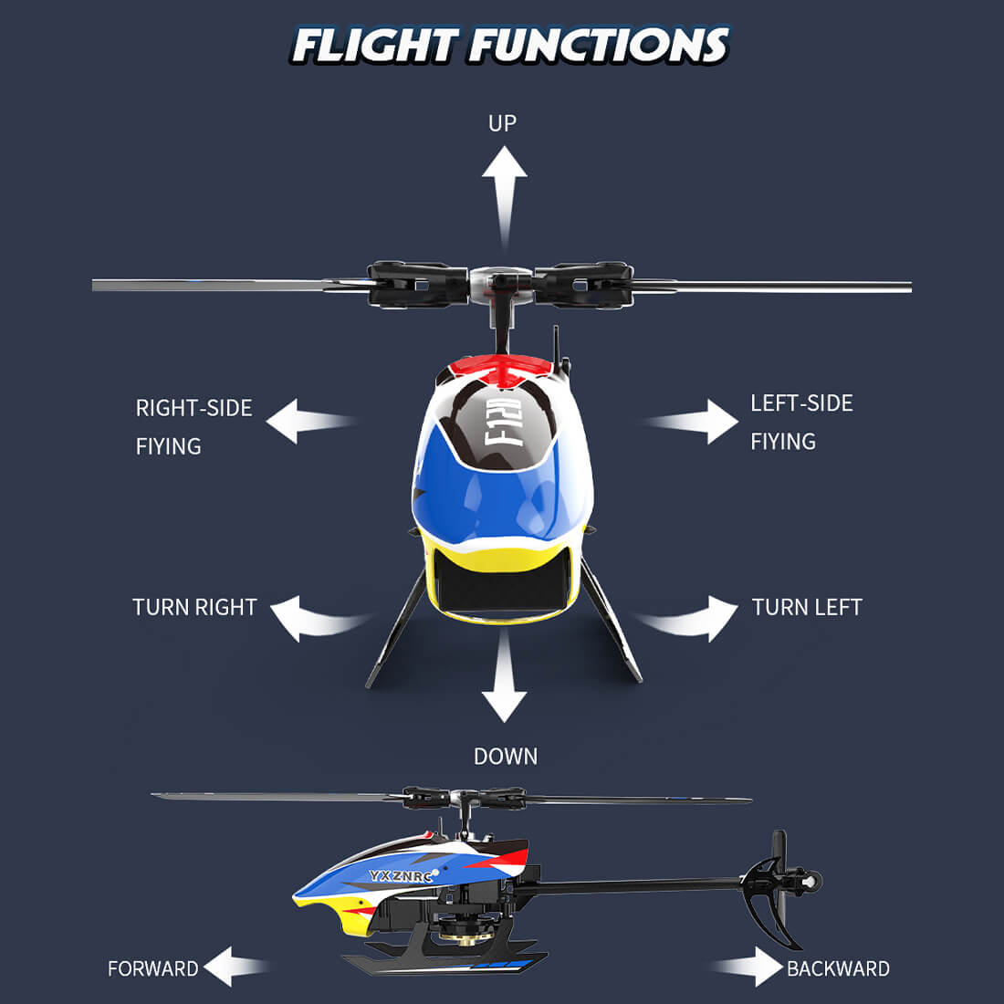 YU XIANG F120 2.4G 6CH Aircraft Direct Drive Brushless RC Helicopter Model RTF - stirlingkit