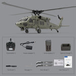 YUXIANG YXZNRC F09 RC Military Helicopter 1/47 2.4G 6CH Brushless RTF for Adults - stirlingkit