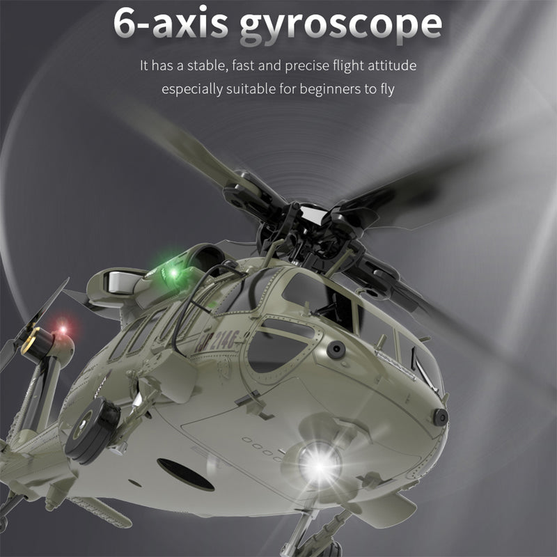 YUXIANG YXZNRC F09 RC Military Helicopter 1/47 2.4G 6CH Brushless RTF for Adults - stirlingkit