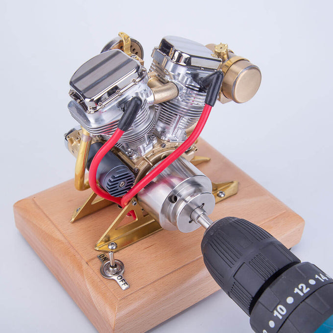 RETROL 4.2CC OHV V-Twin V2 Four-stroke Gasoline Engine Model Ready to Run - stirlingkit