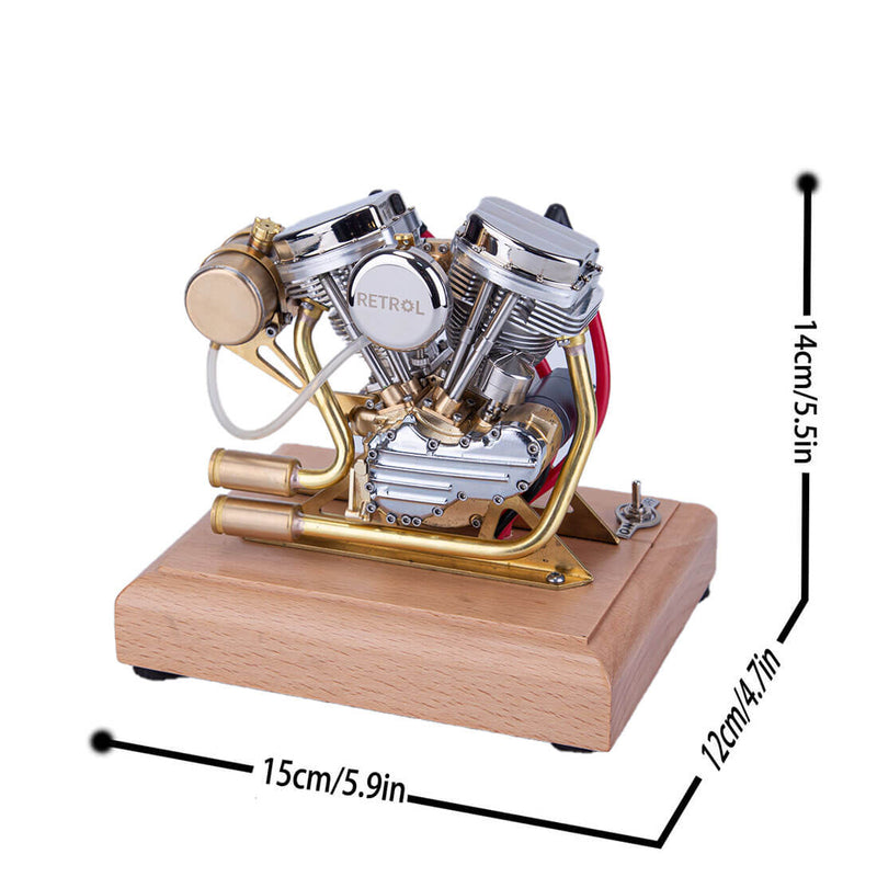 RETROL 4.2CC OHV V-Twin V2 Four-stroke Gasoline Engine Model Ready to Run - stirlingkit