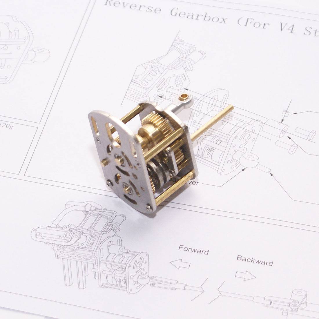 Mini V4 Brass Steam Engine Model Reverse Gearbox (without Boiler ...