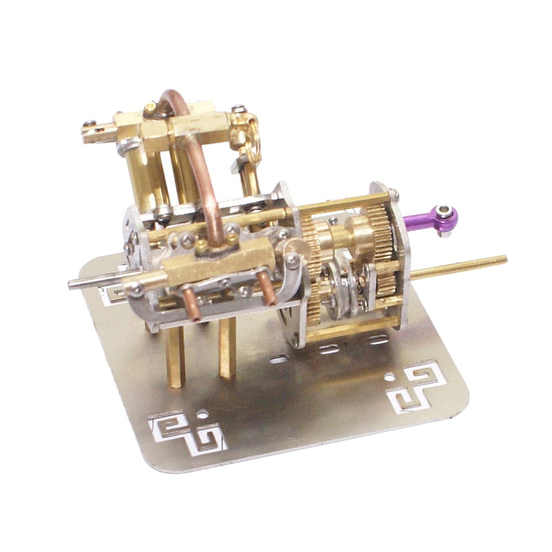 Mini V4 Brass Steam Engine Model Reverse Gearbox (without Boiler) - stirlingkit