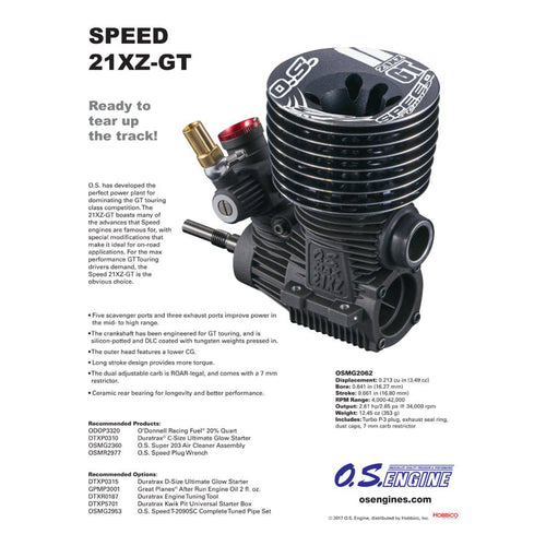 OS Speed 21XZ-GT Level 21 3.49cc GT Racing Engine Exhaust Pipe Set for 1/8 Car - stirlingkit
