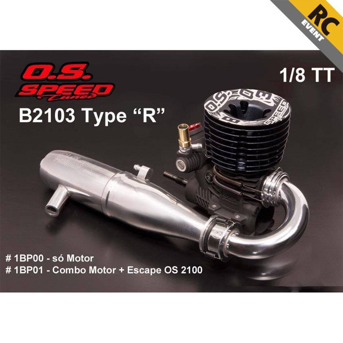 OS Speed B2103 Type R S Methanol Engine Exhaust Pipe Combo Set for