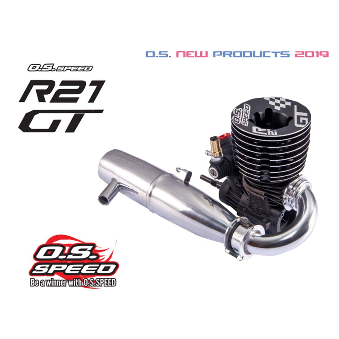 Os Speed R21 Engine OS Speed R21 Level 21 3.49cc GT Racing Engine Exhaust Pipe Set for 1/8 ...