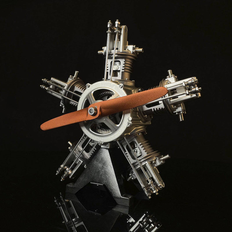 TECHING DIY 5 Cylinder Electric Mechanical Aircraft Radial Engine Model Kits That Runs 250+pcs - stirlingkit