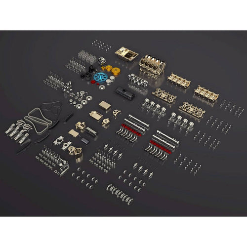 Teching V8 Mechanical Metal Assembly DIY Car Engine Model Kit 500+Pcs Educational Experiment Toy - stirlingkit