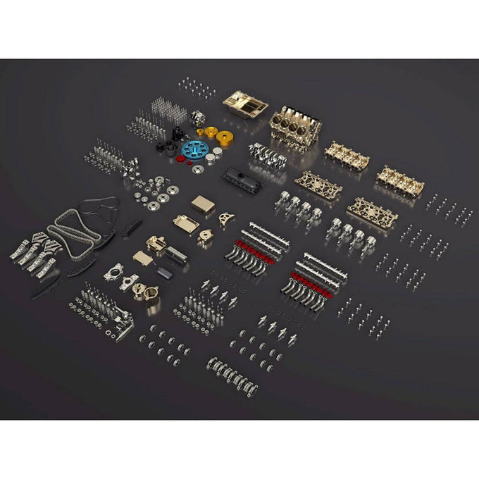 Teching V8 Mechanical Metal Assembly DIY Car Engine Model Kit 500+Pcs Educational Experiment Toy - stirlingkit