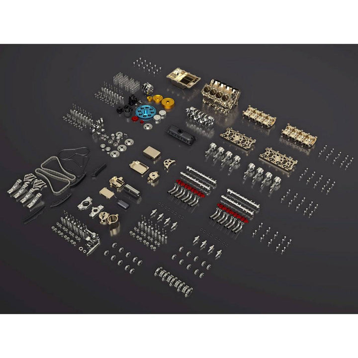 Teching V8 Mechanical Metal Assembly DIY Car Engine Model Kit 500+Pcs Educational Experiment Toy - stirlingkit