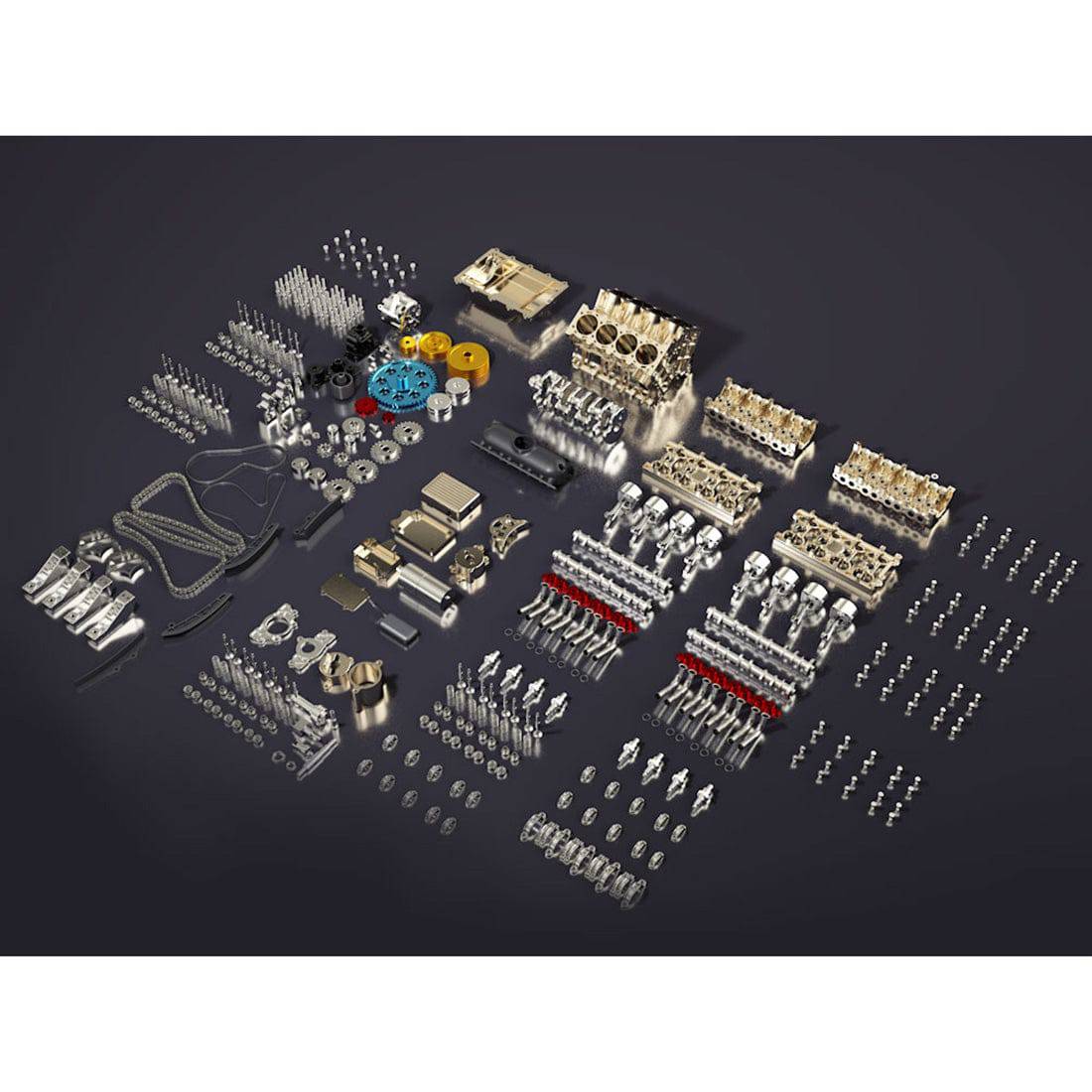 Teching V8 Mechanical Metal Assembly DIY Car Engine Model Kit 500+Pcs Educational Experiment Toy - stirlingkit