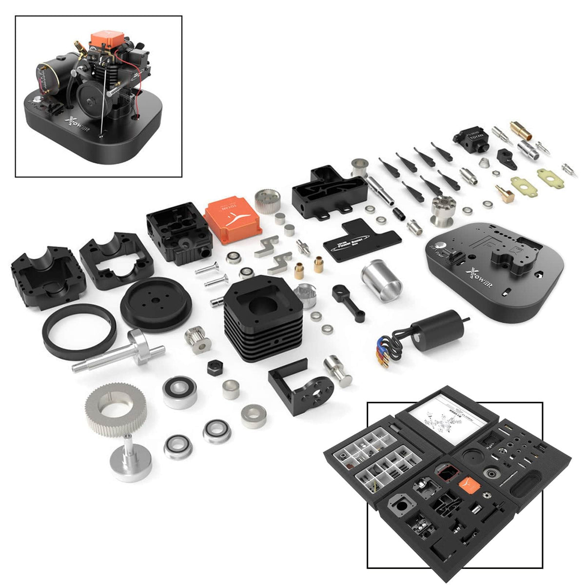 TOYAN FS-S100AC  4-stroke Methanol Engine Assembly Starting Full Set for 1/8 1/10 1/12 RC Car Ship Model - stirlingkit